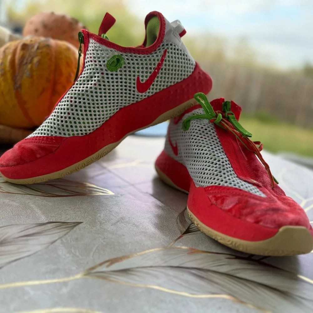 Nike Air PG 4 Christmas Edition Men's Sneakers Red Green Size 8 CD5079-602. - Picture 5 of 11